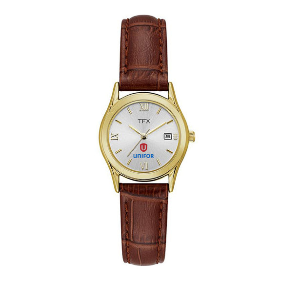 Unifor Women's TFX (By Bulova) Brown Leather Strap Watch Unifor